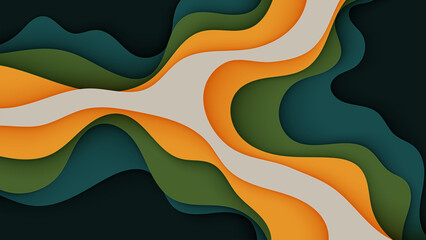 Wall Mural - abstract colorful wave pattern background design