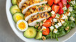 © venusvi - Grilled Chicken Strawberry Salad: A vibrant and healthy grilled chicken salad featuring juicy strawberries, creamy avocado, crumbled feta cheese, and crunchy walnuts.