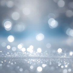 Wall Mural - abstract soft wintery silver-gray background with bright blue and white bokeh, smooth texture, moder