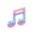 © Suryani - Vibrant, glossy 3d music note with pastel iridescent sparkle, ideal for playful designs.