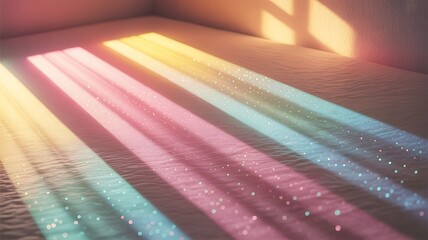 Canvas Print - pastel light beams illuminating a textured surface colors pink