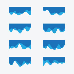 Wall Mural - Collection of dividers shape templates. Curve Lines, Wave Collection of Abstract Design Element. Modern separator header for website and app.