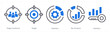 © popcornarts - A set of 5 mix icons as target audience, target, statistics