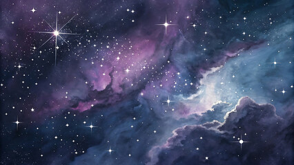 night sky with stars and nebula as background. vector illustration.