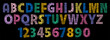 © Marina - Doodle colorful embroidery alphabet with numbers. Font signs and letters stitched with hand drawn vector thread.
