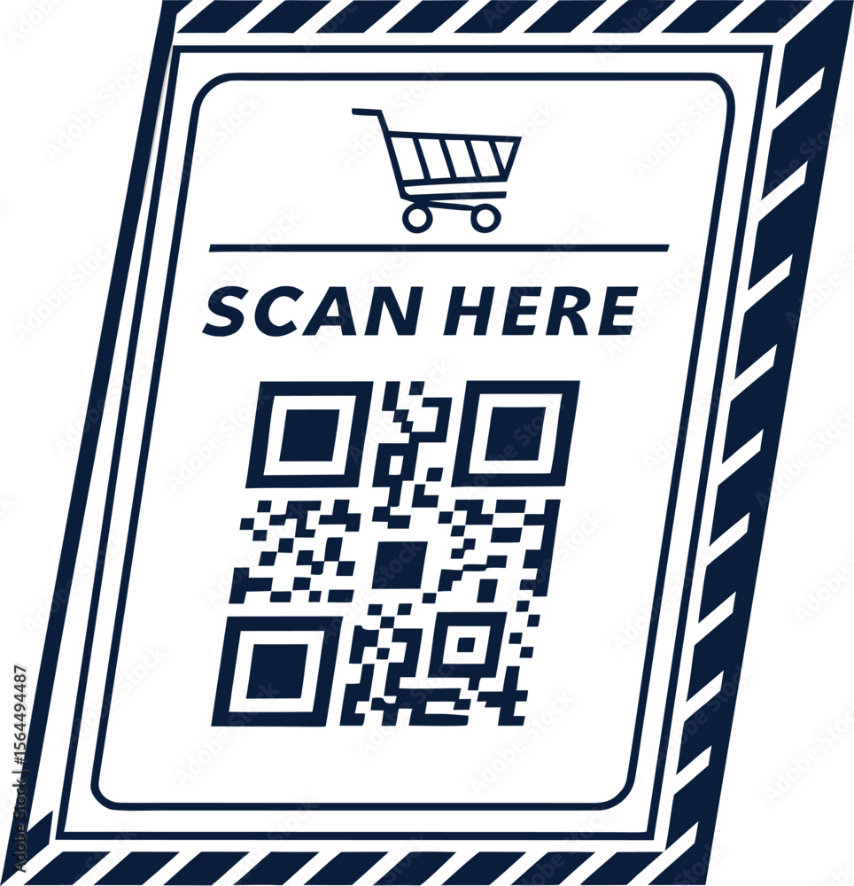 Scan Here Layout Scan here QR code blank frame. printable scan here sticker template for ...