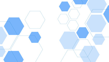 Wall Mural - abstract blue hexagon shape for frame illustration design