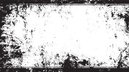 Wall Mural - black and white grunge frame. distress overlay texture border. abstract surface dust and overlay cre