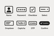 © Nataliia - User interface icons: name, password, checkbox, select, dropdown, captcha, otp, confirm