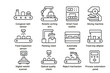 © elena - Automation icon set featuring robots and food processing equipment
