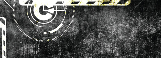 Wall Mural - Abstract grunge futuristic cyber technology background. Sci-fi circuit design. Blueprint on old grungy surface. Futuristic technology design. Cyber punk backdrop	
