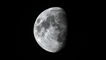 Wall Mural - Last quarter half moon seen with telescope AI generated