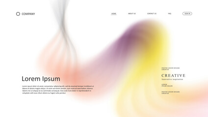 Wall Mural - abstract wave of landing page. fluid gradient website design