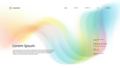 Wall Mural - abstract wave of landing page. fluid gradient website design