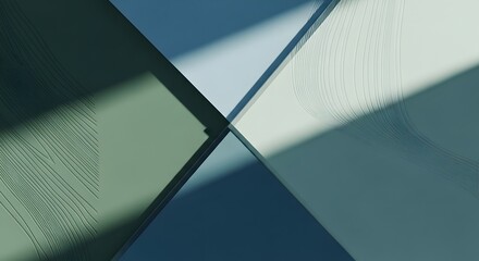 Wall Mural - abstract geometric composition with shadows and curved lines