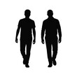 © Jahid - Vector art of silhouettes of two men isolated on white background