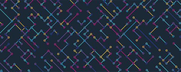Wall Mural - abstract circuit border technology connected concept background