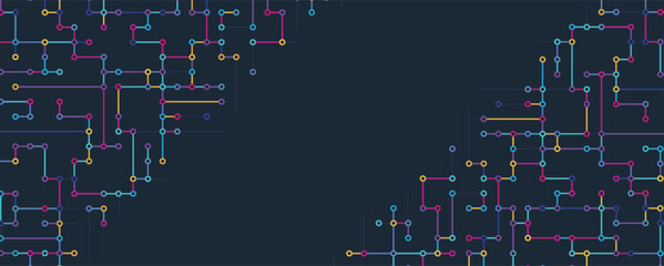 Wall Mural - abstract circuit border technology connected concept background