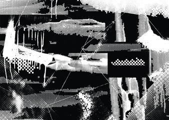 Wall Mural - grunge urban background. vector. textured banner . futuristic digital background. grungy effect . ab