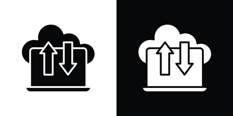 Cloud computing icon illustration doodle. Flat illustration vector set