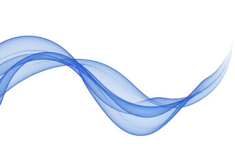 A soft blue smoke wave with a smooth, elegant flow, isolated on transparent background