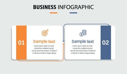 Wall Mural - vector infographic template with icons and 2 options or steps
