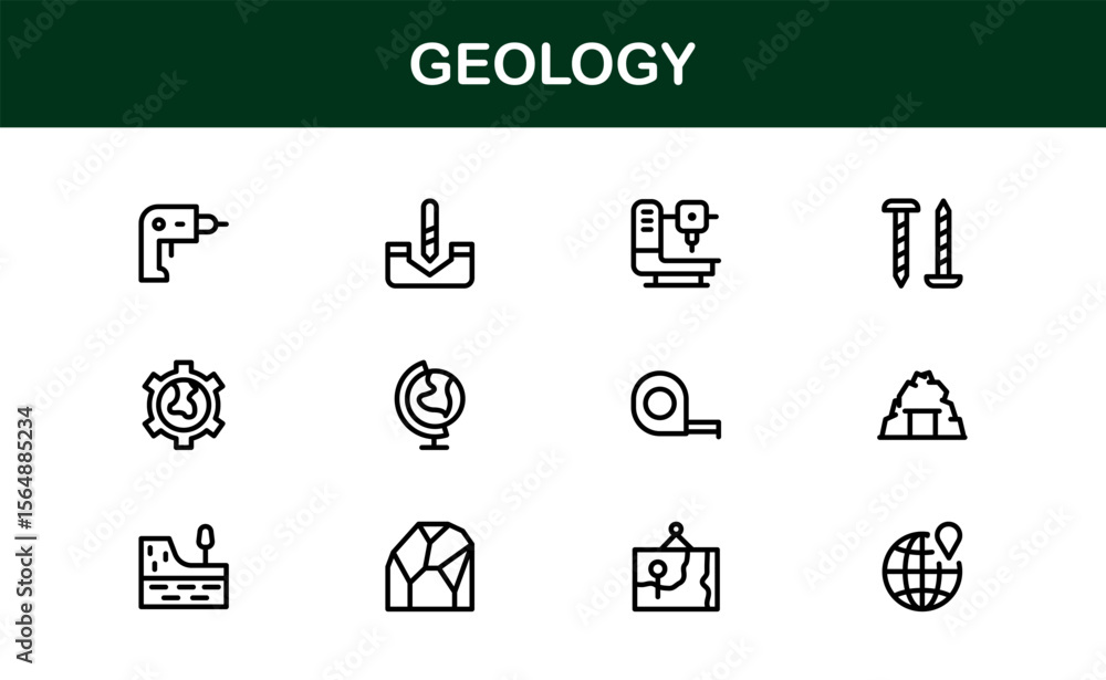 Geological Risk Icon Geology, Unique Line Icon Collection. Creative, premium-quality outline ...