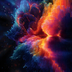 Wall Mural - colorful abstract extruded spikes creating a vibrant pattern
