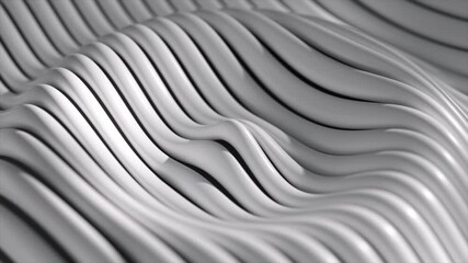 Wall Mural - white wavy lines generating smooth, elegant curves forming dynamic pattern through organic undulatio