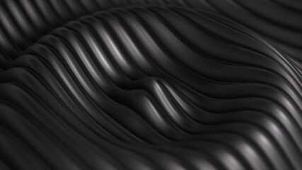 Wall Mural - smooth black stripes undulating gently, creating mesmerizing visual flow with elegant abstract movem