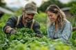 © Art_You - Two people smiling and harvesting lettuce together on a sunny day