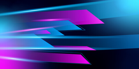 Wall Mural - modern abstract high-speed light effect. futuristic technology interface with arrows, lines, waves, 
