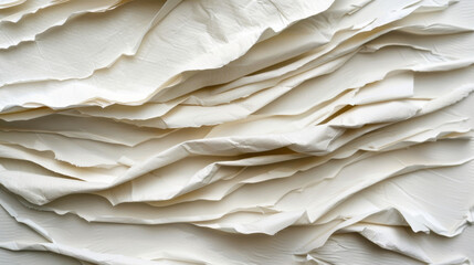 Wall Mural - textured wrinkled note paper in soft white tones, creating visually appealing layered effect that ev