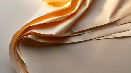 Wall Mural - curled paper sheet with soft lighting that highlights texture and folds, creating elegant and artist