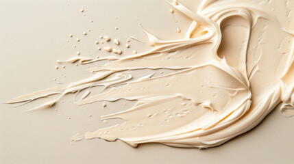 Wall Mural - creamy texture spreads across light backdrop, showcasing warm tone with smooth finish. image evokes 