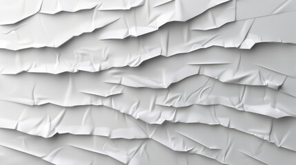 Wall Mural - crumpled white paper texture with soft folds creates visually appealing background, perfect for vari