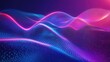 © wahyu - A dynamic abstract design with sharp neon light streaks, glowing geometric shapes, and vibrant digital grids in shades of purple, blue, and electric pink