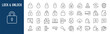 © iiierlok_xolms - Lock web icons in line style. Security, safe, document, unlock, protection, issue, collection. Vector illustration.