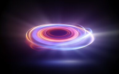 Wall Mural - glow swirl light effect. circular lens flare. abstract rotational lines. power energy element. lumin