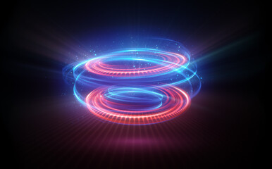 Wall Mural - glow swirl light effect. circular lens flare. abstract rotational lines. power energy element. lumin