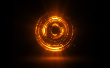 Wall Mural - glow swirl light effect. circular lens flare. abstract rotational lines. power energy element. lumin