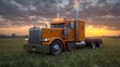 © Andrian Supyanda - Sunset Semi Truck in Field