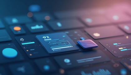 Abstract interface design with data visualizations