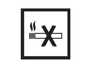 Wall Mural - vector isolated one single no smoking sign, smoking is prohibited, do not smoke, square frame colorl