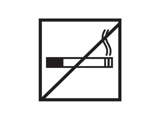 Wall Mural - vector isolated one single no smoking sign, smoking is prohibited, do not smoke, square frame colorl