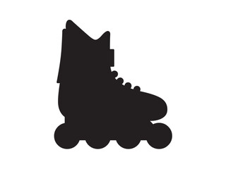Wall Mural - vector isolated one single simple roller skate side view colorless black and white outline silhouett