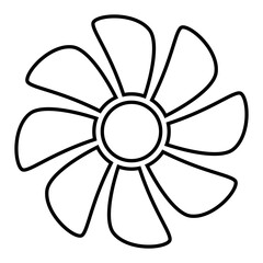 Wall Mural - fan silhouette shape, air conditioner and ventilation icon symbol, black and white vector illustrati