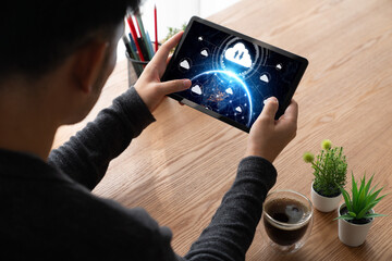 Wall Mural - cloud computing software for modish remote work and personal data storage