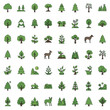 © NurawalianahBA - Forest and Nature Icons Set – Trees, Plants, and Wildlife
