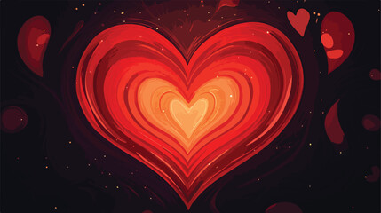 Wall Mural - vibrant red heart flat vector illustration